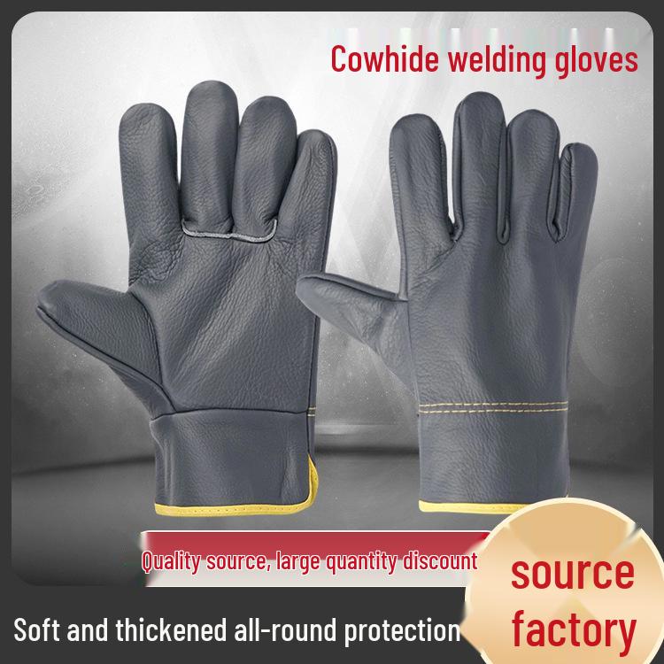 Strapazierfähige ölbeständige Lederschweißhandschuhe: Dicker, verschleißfester Schutz für Bau- und Mechanikarbeiten