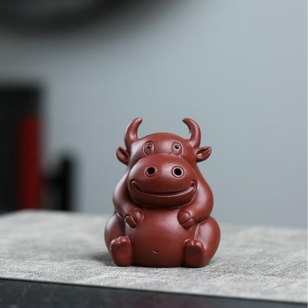 Yixing Zisha Cute Cow Tea Pet Ornament