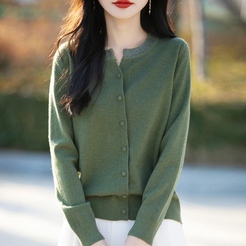 

Жіночий велюровий в язаний кардиган з круглим вирізом у весняному стилі 2025 XXL