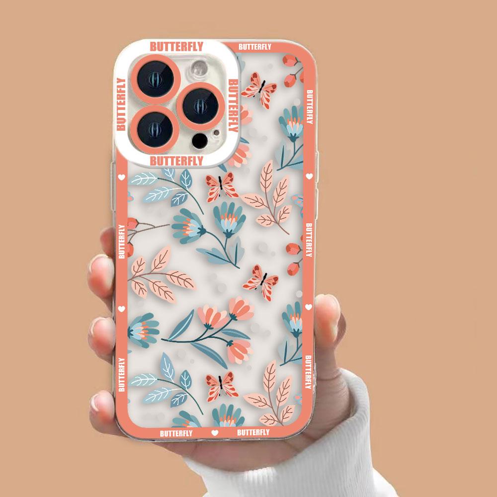Beautiful Butterfly Flowers Clear Phone Case For Xiaomi 15 15T POCO X7 X6 X5 X4 X3 NFC GT F3 F5 M7 M4 M3 11 11T LITE Case Cover