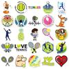 50 Waterproof Tennis Stickers: Sports Balls for Notebooks, Planners, and Luggage
