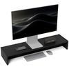 PC Desktop Screen Riser 100 Cm Computer Monitor Stand With Two Compartments Black