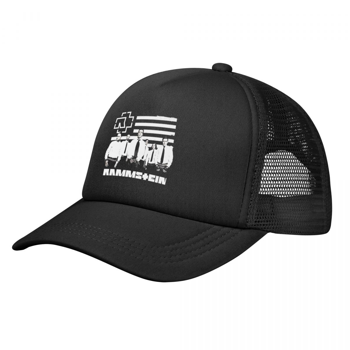 

R-Rammstein WW Rock Metal Mesh Baseball Caps Adult Sport Trucker Worker Cap Hats Breathable Snapback Caps Golf Hats Winter