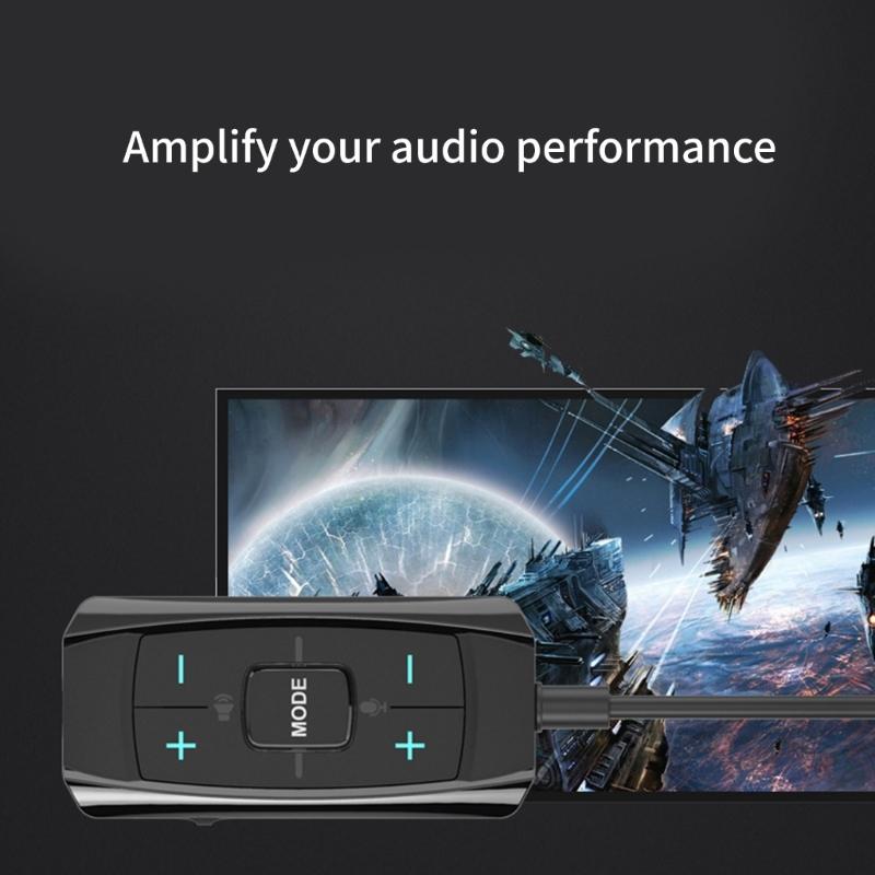 Adaptor audio USB cu sunet surround virtual 7.1 cu control silențios pentru căști de gaming, compatibil pe scară largă cu PC