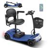 Electric Scooter for Seniors, Load Capacity 136 Kg, Speed 6 Km/h, Removable Battery, USB Charging Port, No Driving License Required – S2 BLUE