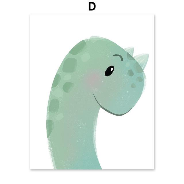 Nordic Cartoon Art Decoration Dinosaur Alphabet Poster for Wall Decoration of Kindergarten Children's Room