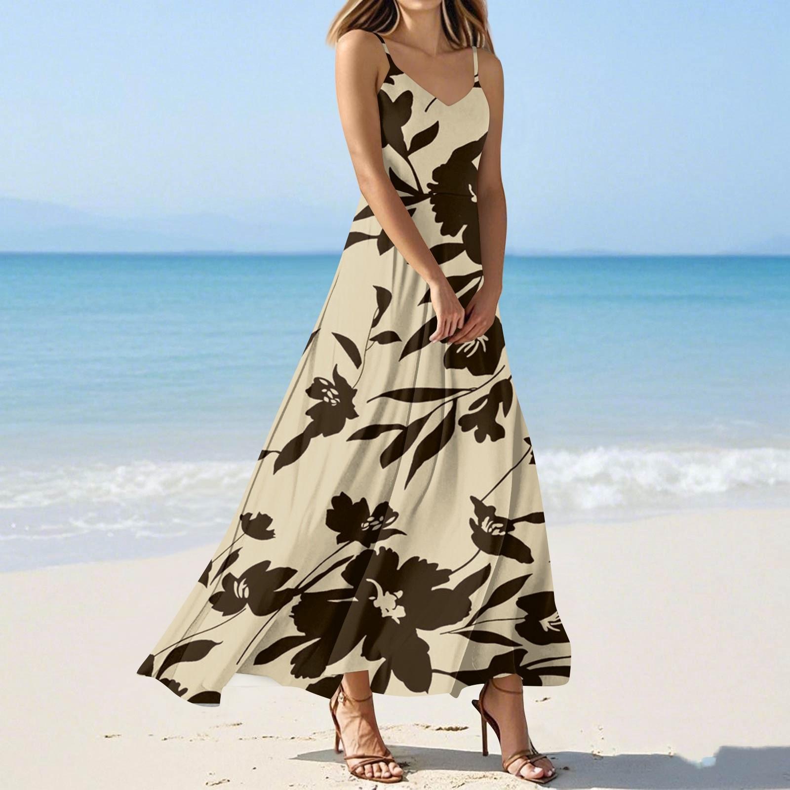 

Женские летние повседневные модные платья с принтом, платья без рукавов с V-образным вырезом M