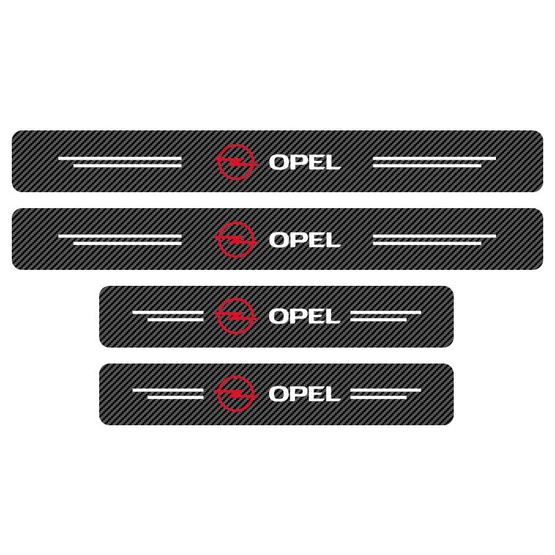 

4 шт. Наклейка для защиты порогов автомобиля из углеродного волокна, защита от царапин, рестайлинг для Opel Astra H G J Insignia Mokka Zafira Corsa Vectra C D Antara