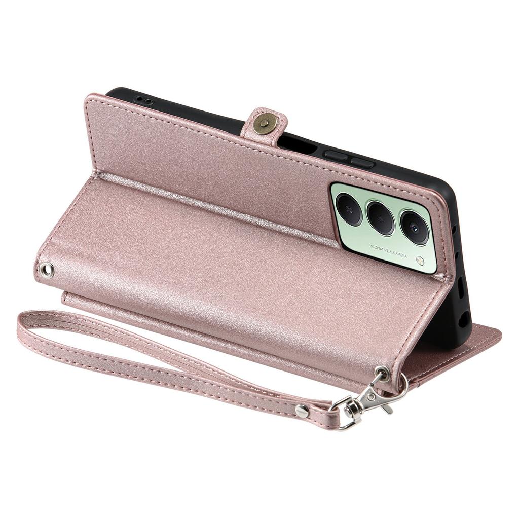 For Xiaomi Redmi 15 5G (EU) (171mm)/4G (EU) (171mm) Leather Case with Wrist Strap Wallet Stand Phone Cover