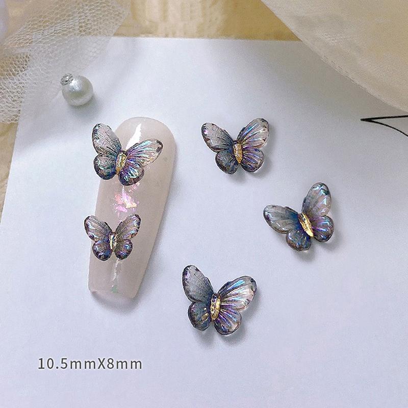 30Pcs 3D Aurora Colorful Butterfly Nail Art Charm Nail Art Decoration Diy Nail Jewelry For Nails Art Accessories