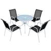 VidaXL Mobilier de salle à manger d'extérieur 5 pcs Acier Noir