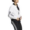 Adidas Solid Stripe Pattern Baseball Collar Jacket Women Outerwear White HM7075
