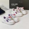 Spring 2026 Girls' Korean Style Lightweight White Canvas Shoes with Cute Kitty Design