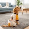 Cartoon Thickened Dog Jumpsuit Bear Pattern Color Block Dog Fleece Hoodie with D-Ring Adjustable Puppy Sweatshirt Outdoor