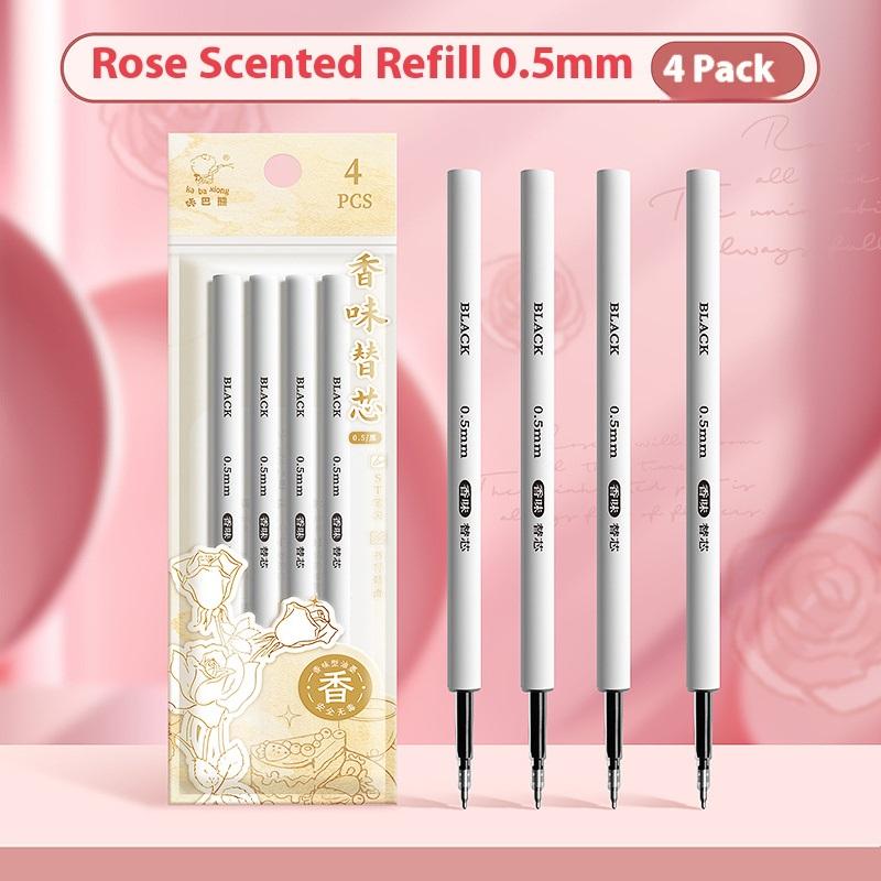 4pcs Scented Gel Pen Set 0.5 Unique Fragrance Ink ST Nib Ergonomic Grip Smooth Writing Pens Cute Novelty Office School Supplies