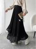 Elegant Japanese-Style Double-Layer Pleated Chiffon Skirt, Slimming and Versatile with an Elastic Waist