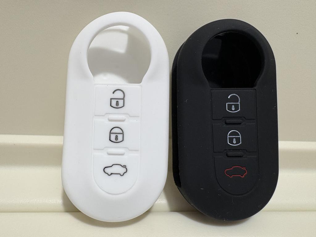Pusakieyy 1Pcs Of New Silicone Key Cover Case For Fiat 500 3 Buttons Flip Remote Blank Fob Car Accessories Auto Parts Shell Part
