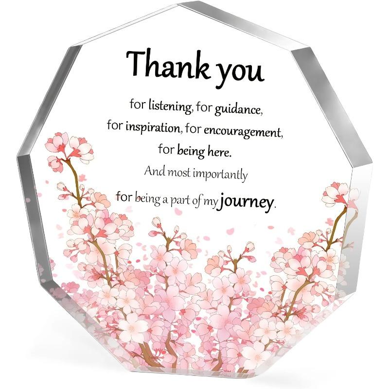 

2D Flat Thank You Gift Acrylic Desktop Decoration Plaque, Home Decor Plaque Hanging Wall Art Decorative Garden Decoration for Room Door Signs Hanging 10*10CM