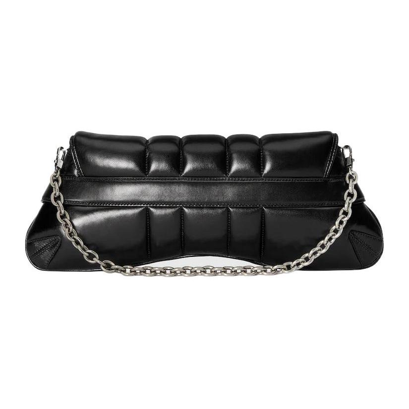 GUCCI Horsebit 1955 Leather Reproduction Shoulder Bag Shoulder Bag Clutch Womens Black