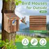 2Pcs Wooden Bird House Outdoor Weatherproof Parrot Bird Nest Breeding Sleeping Box Birdhouse Garden Patio Decorative