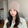 Solid Color Knitted Hat Autumn and Winter Hat Women's Ear Protector Warm Cold Hat Knitted Wool Hat