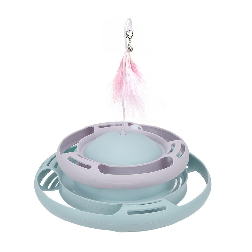 Katzen-Drehtisch-Spielzeug Sicher Multifunktional Attraktiv Puzzle-Drehtisch Kätzchen-Spielzeug mit Lustigem Katzenstab
