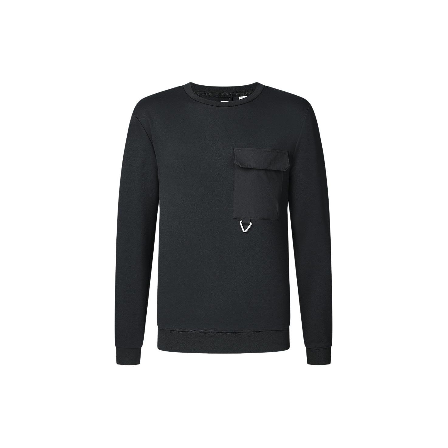 

FILA Solid Color Crew Neck Sports Sweatshirt Men sweatshirt Deep-Black A11M417202F-BK XL