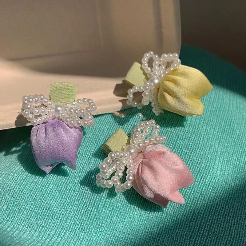 Gentle Diary~ Tulip Pearl Hairpin Fairy Mori Fairy Beauty Premium Sense Niche Bangs Side Headdress Hairpin