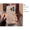 Cartoon doodle puppy and cat phone case suitable for Apple 15 Pro Max, iPhone 17 with hanging chain, 16 hard case, 13
