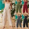Women's Home Solid Colour Workwear Strappy Jumpsuit