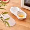 2-grid White Egg Steamer Egg White Separation Steaming Tray, Can Perfectly Cook Eggs In the Microwave