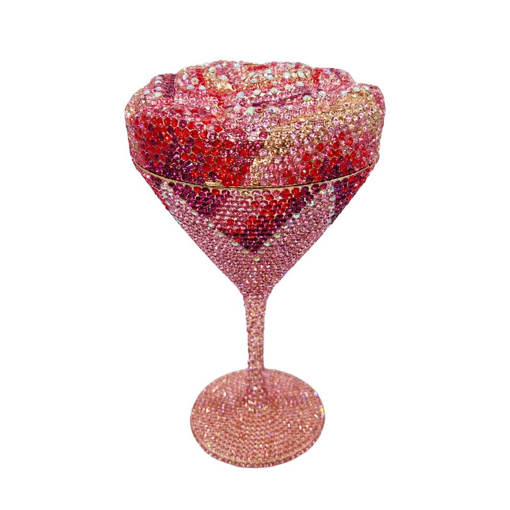

Women Crystal Diamond Cup Evening Bags Rhinestone Clutch Bag Diamond Girls Wedding Bridal Prom Rhinestone Dinner Party Purse 20.5cmX12cm