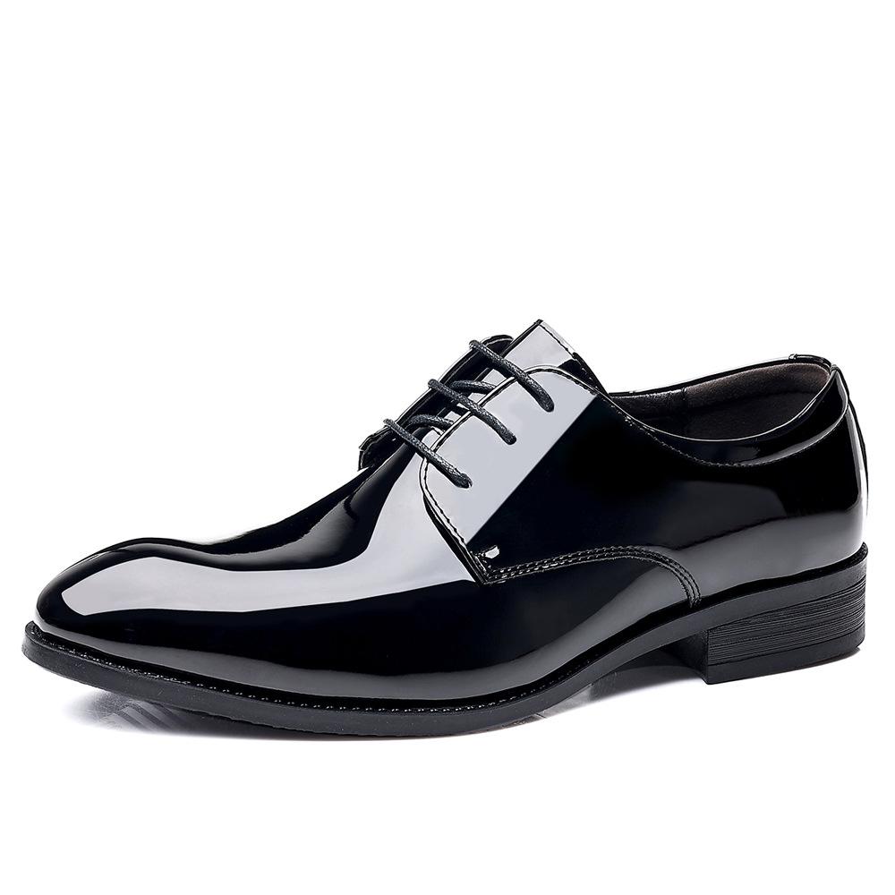 Spring and Autumn Men's Oversized Formal Shoes, Wedding Shoes, Business Glossy Leather Shoes