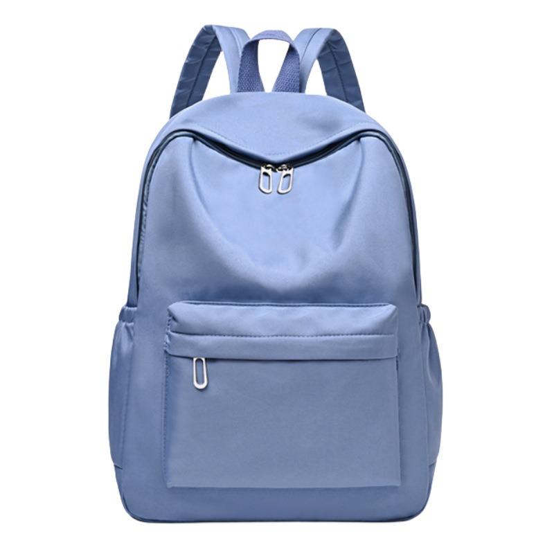 Stylish solid color backpack, simple Oxford cloth, lightweight schoolbag, large capacity travel backpack