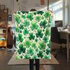1PC Four-leaf clover Print FlAannel Blanket, High quality Comfortable for All Seasons, Home Decor, Warmth and Comfort
