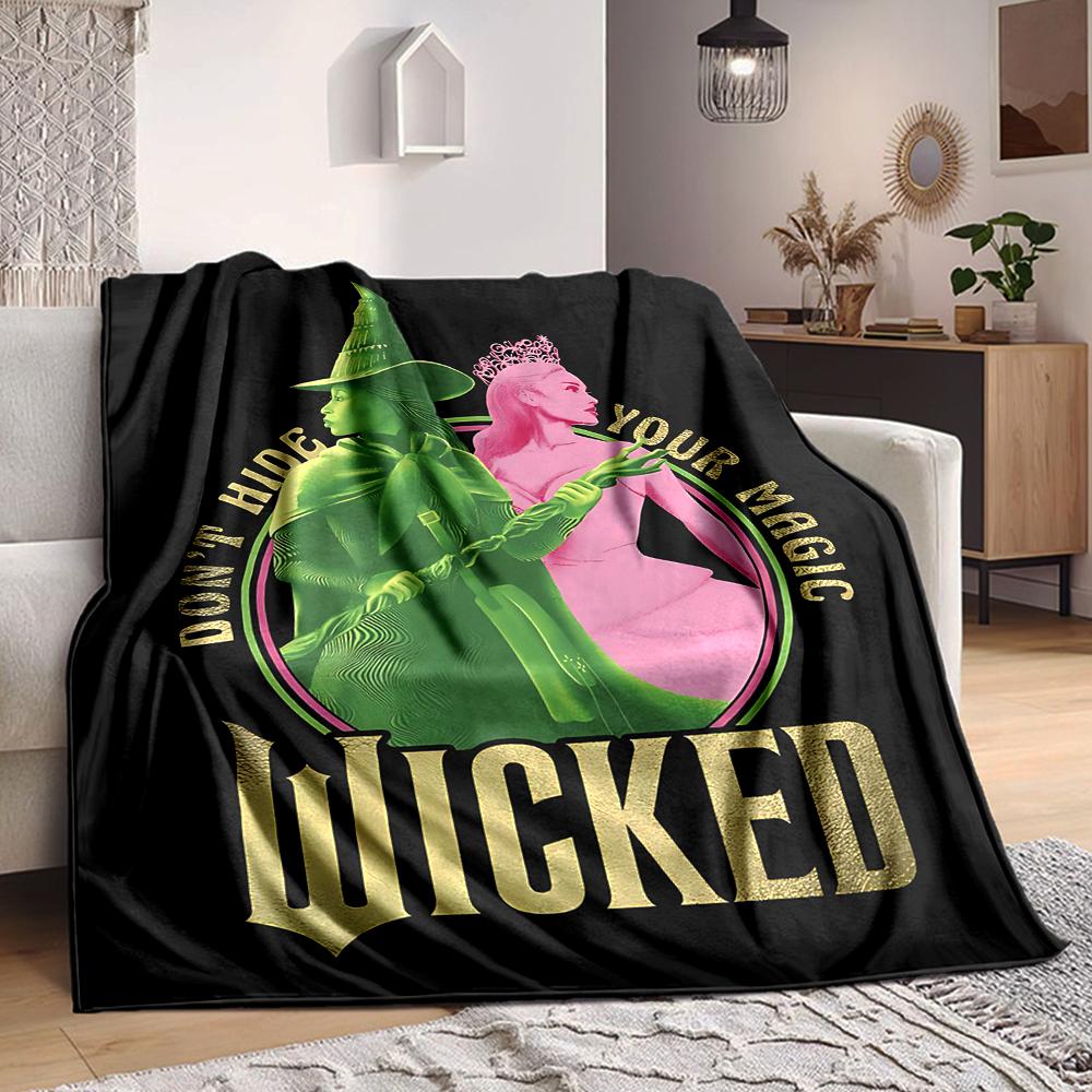 1Pc Magic Flannel Blanket, Soft And Comfortable, Casual Warm, Camping Travel, Christmas, Halloween Xmas Gift N14
