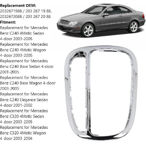 Shifter Trim Cover Fit for Benz C240 C320 CLK320 CLK500, Center Shifter Trim Cover 2032672088 Replacement