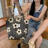 New tote bag large capacity foreign style floral canvas shoulder bag portable girl student shopping bag