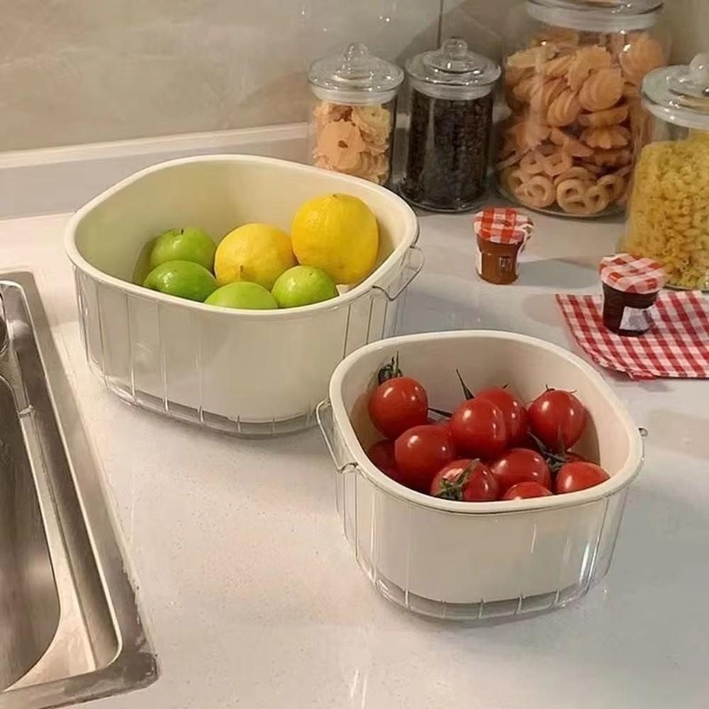 Plastic Draining Basket 3 Size Dishwasher Safe Basket Kitchen Dishwashing Basket Fruit Storage