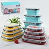 Boîte à lunch portable en silicone pour l'extérieur Staable Réfrigérateur Fren Boîte Extensible Boîte à lunch Bento Plastique Carré ape