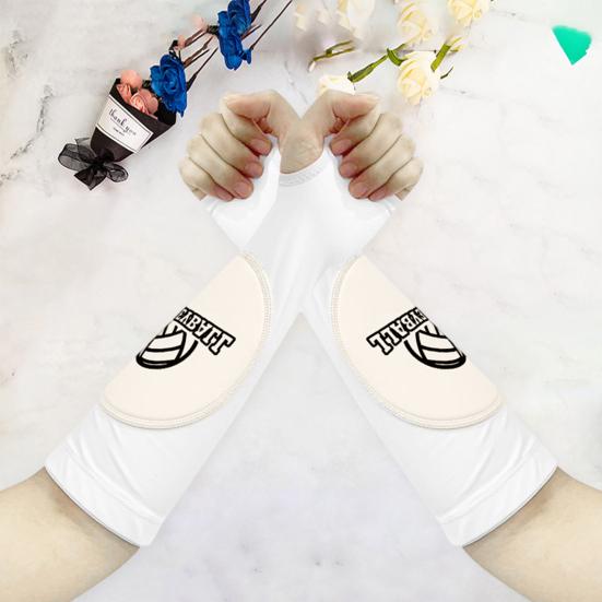 2Pcs Volleyball Arm Sleeves Thumb Hole Design Super Soft High Elastic Breathable Forearm Sleeves Padded Volleyball Sleeves