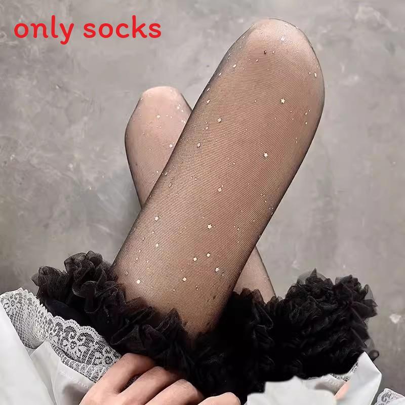 Jk White Stockings For Women With Butterfly Pattern Summer Thin Tights Nightclub Fashion