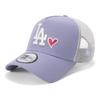 New Era MLB ONSPOTZ Exclusive LA Lavender Trucker Cap with Los Angeles Dodgers 9FORTYA-FRAME Heart,