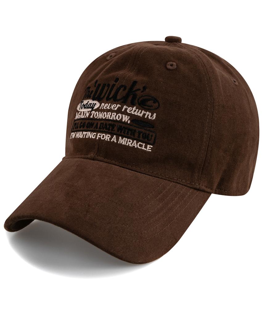 Wig Again Tomorrow Cotton Peach Ball Cap - Brown