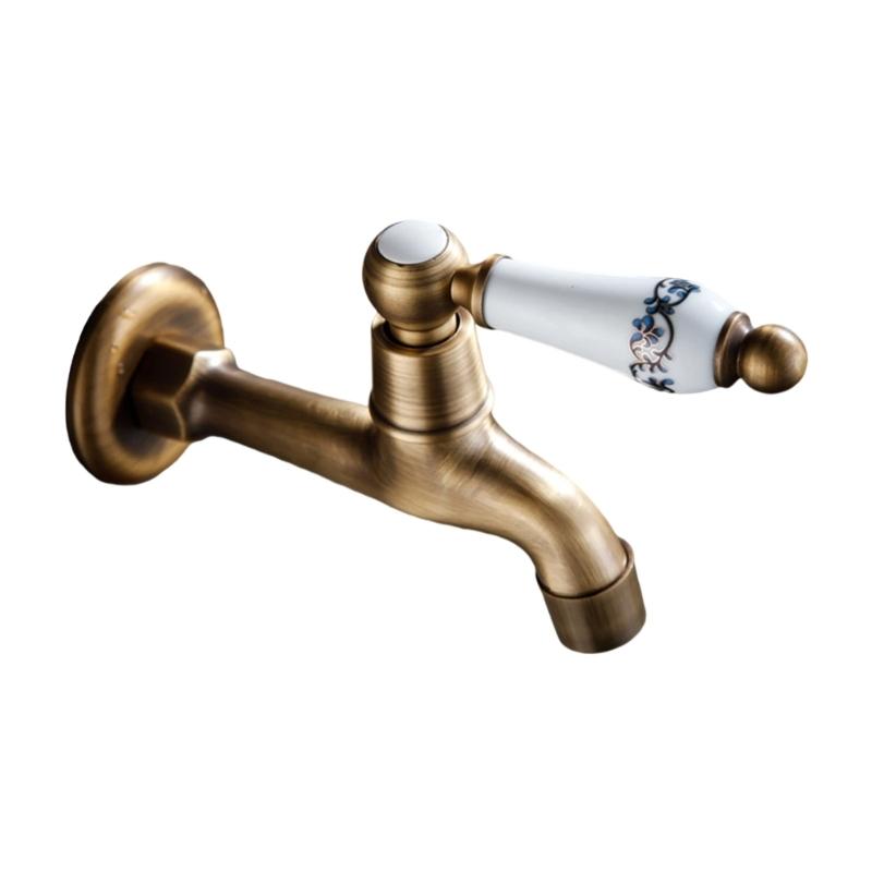 

Wall Mounted Basin Tap Bathroom Wash Basin Sink Faucet Brass Single Cold Water Mop Faucet Outdoor Garden Water Tap 1
