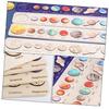 Abaodam Wooden Solar System Puzzle Set, Planet Matching Board, 40x7x2cm, Educational for Kids Ages 3-5, Develops Hands-On Skills, Planet Recognition,