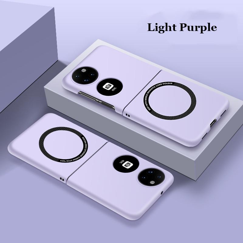 

Матовый магнитный чехол для ПК с защитой от отпечатков пальцев для Huawei P50 Pocket 2, автомобильный адсорбционный противоударный чехол-накладка P50 Pocket светло-фиолетовый