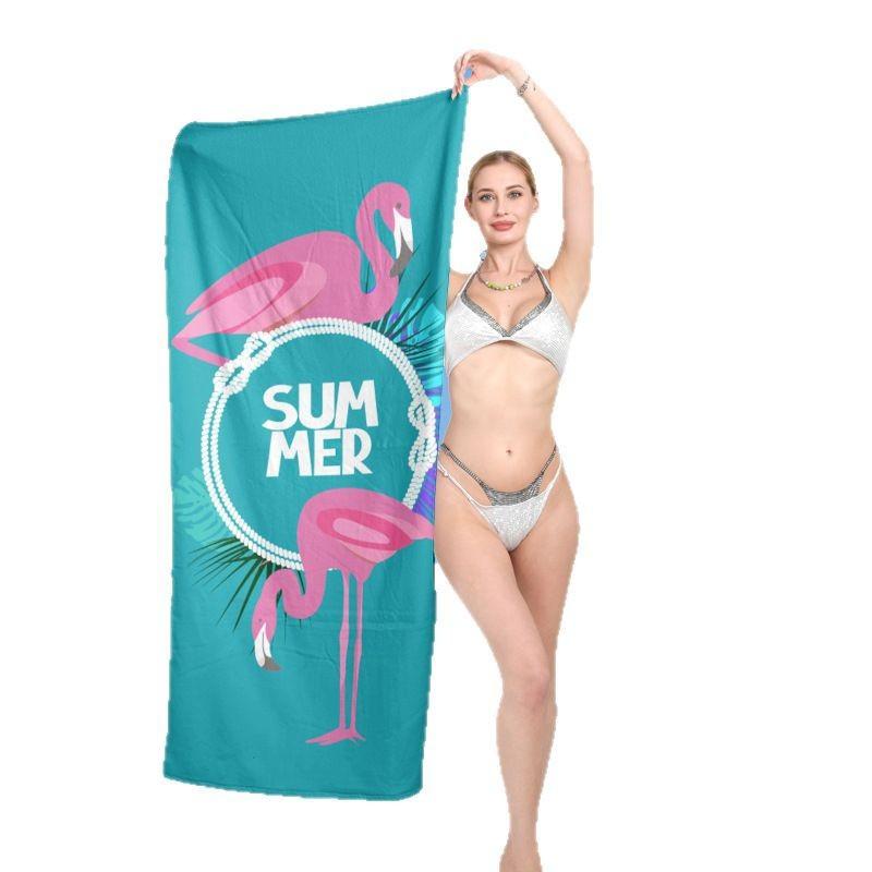 Ultra Fine Fiber Printed Quick Dry Beach Towel Non Sand Adhesive Absorbent Soft Microfiber Swimming Pool Ocean Travel
