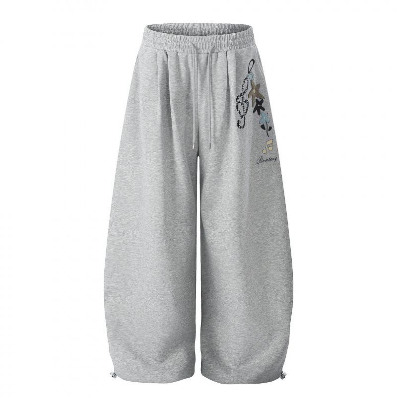 EON 26: American Retro Embroidered Women s Sweatpants M серый