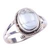Natural Aquamarine Gemstone Handmade 925 Solid Sterling Silver Ring Size 6 c0Q22